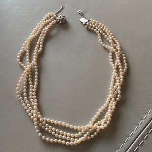 Vintage four strand pearl necklace